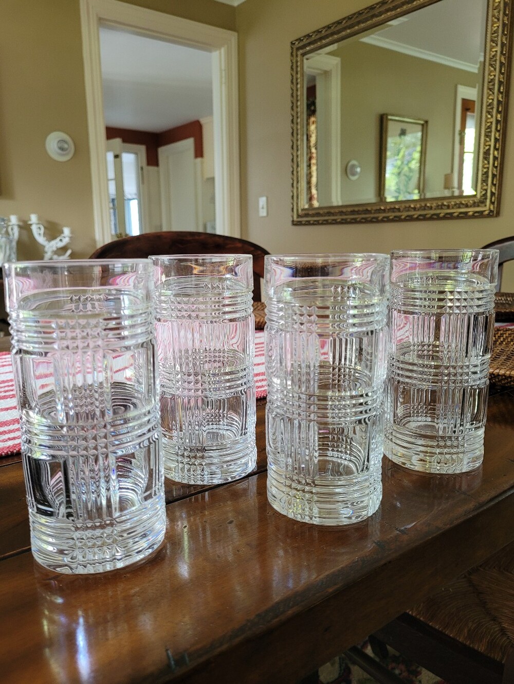 Ralph Lauren Glen Plaid Crystal Highball Glasses
